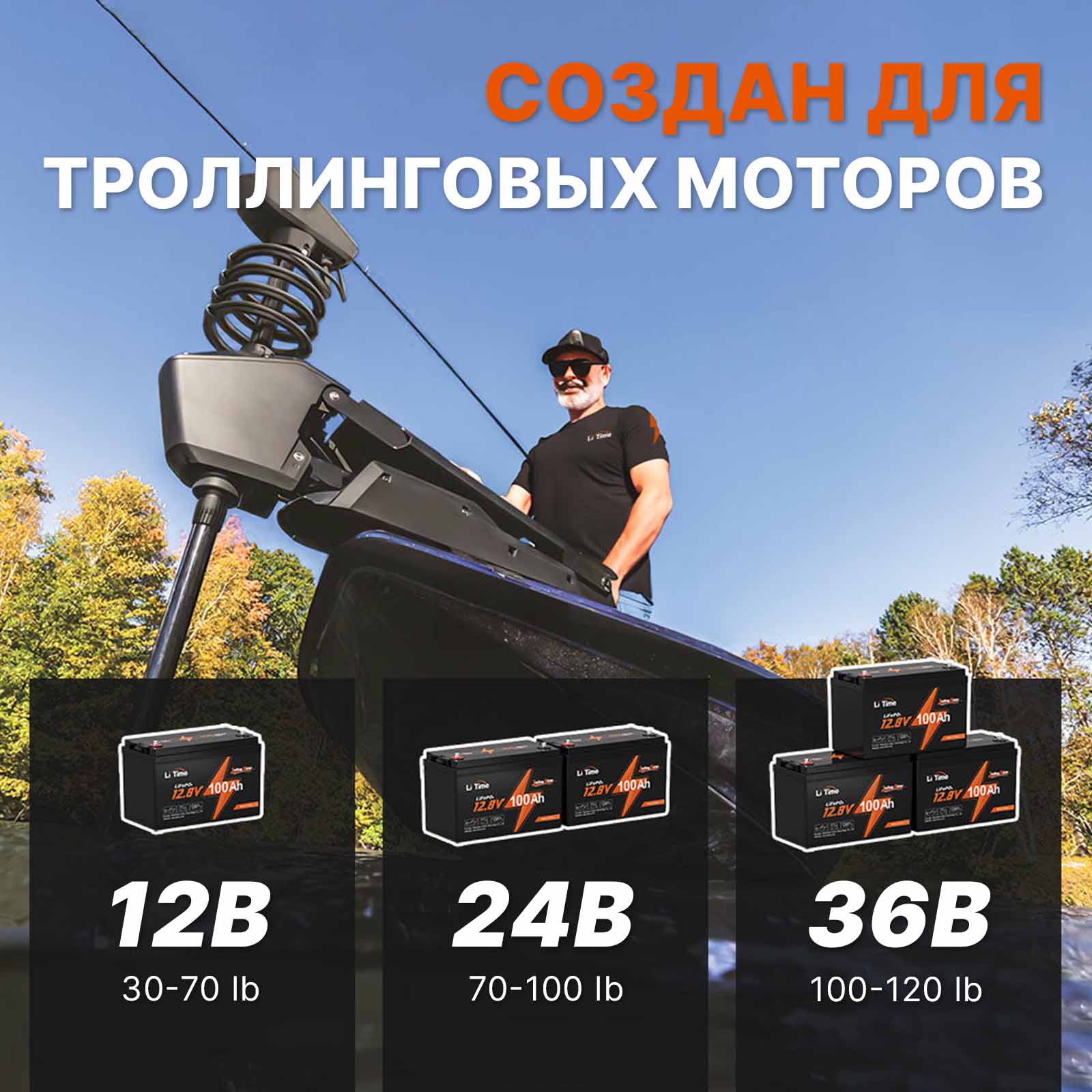 ⚡LiTime 12В 100Ач TM (Литиевый аккумулятор LiFePO4 Trolling Motor❄️) — изображение 9