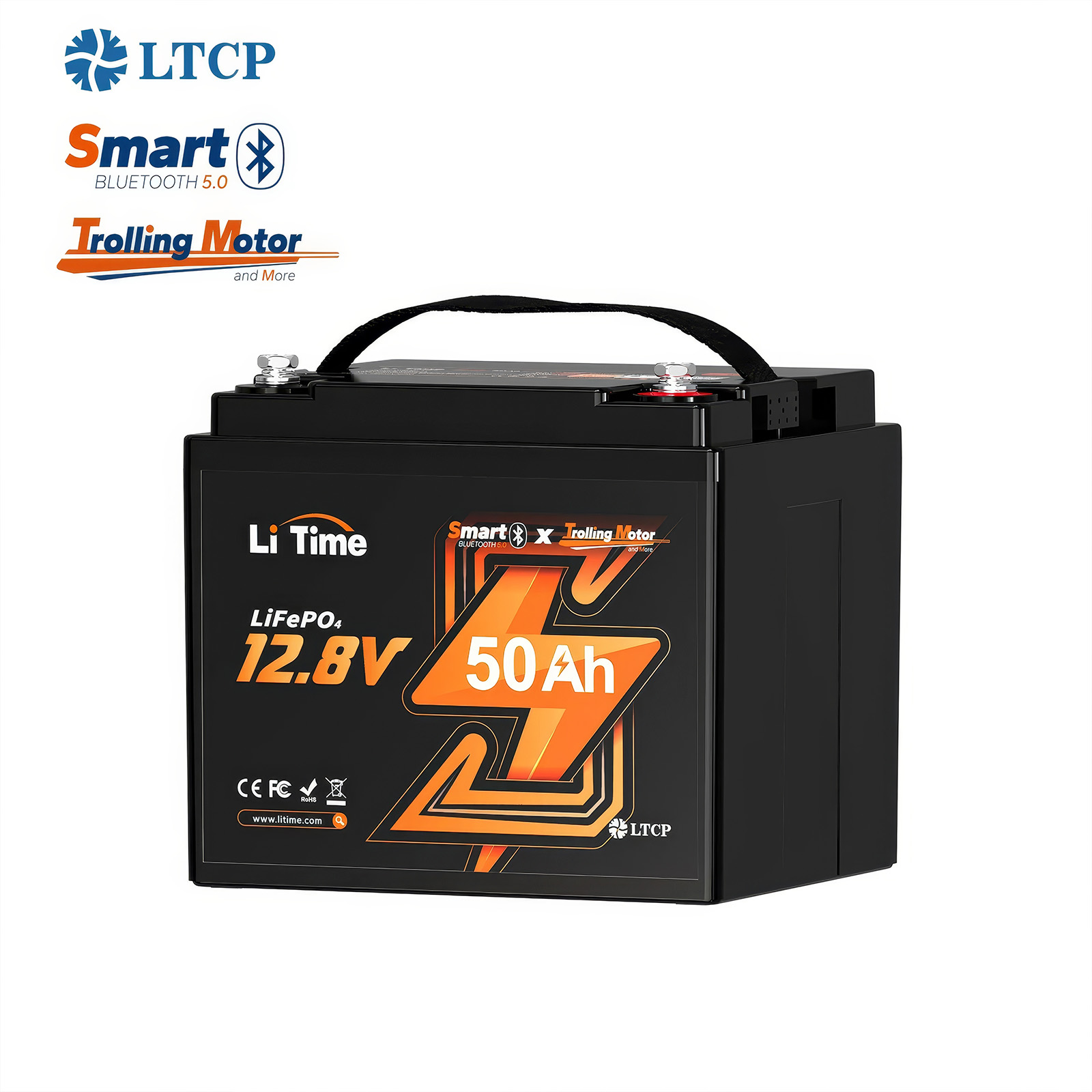 ⚡LiTime 12В 50Аг TM Bluetooth (Літієвий акумулятор LiFePO4 глибокого циклу із захистом від холоду для електричних човнових моторів) - Зображення 13
